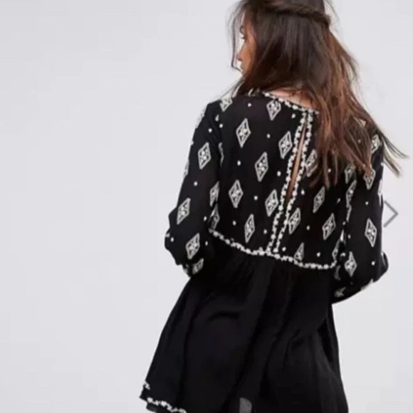 Free People Sheer Lace Bohemian Women’s Tunic Size Small Cottagecore - Picture 7 of 12